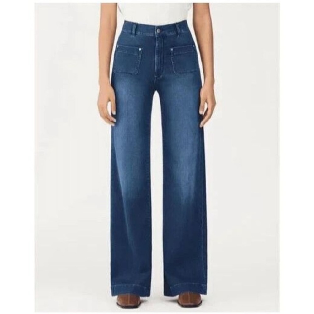 DL1961 Women's Dark Blue Wide Leg Jeans